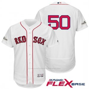 Camiseta Beisbol Hombre Boston Red Sox 2017 Postemporada 50 Mookie Betts Blanco Flex Base