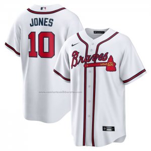 Camiseta Beisbol Hombre Atlanta Braves Chipper Jones Retired Primera Replica Blanco Camiseta Beisbol Hombre Atlanta Braves Chipper Jones Retired Primera Replica Blanco