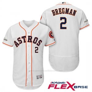Camiseta Beisbol Hombre Houston Astros 2017 Postemporada Alex Bregman Blanco Flex Base