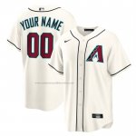 Camiseta Beisbol Hombre Arizona Diamondbacks Primera Replica Personalizada Crema