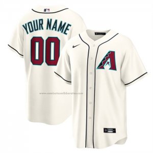 Camiseta Beisbol Hombre Arizona Diamondbacks Primera Replica Personalizada Crema