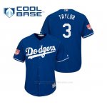 Camiseta Beisbol Hombre Los Angeles Dodgers Chris Taylor Cool Base Entrenamiento de Primavera 2019 Azul