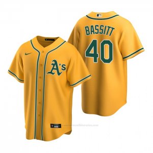Camiseta Beisbol Hombre Oakland Athletics Chris Bassitt Replica Alterno Oro