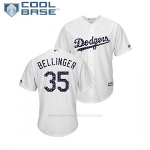 Camiseta Beisbol Hombre Los Angeles Dodgers Cody Bellinger 2018 Stars & Stripes Cool Base Blanco