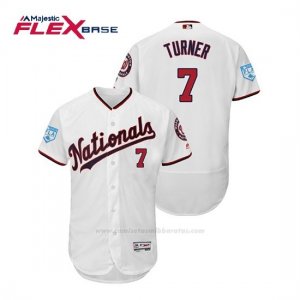 Camiseta Beisbol Hombre Washington Nationals Trea Turner Flex Base Entrenamiento de Primavera 2019 Blanco