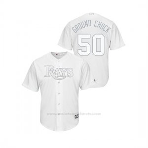 Camiseta Beisbol Hombre Tampa Bay Rays Charlie Morton 2019 Players Weekend Replica Blanco