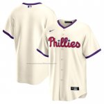 Camiseta Beisbol Hombre Philadelphia Phillies Alterno Replica Crema