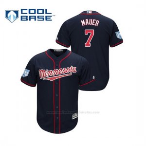 Camiseta Beisbol Hombre Minnesota Twins Joe Mauer 2019 Entrenamiento de Primavera Cool Base Azul