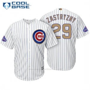 Camiseta Beisbol Hombre Chicago Cubs 29 Rob Zastryzny Blanco Oro Program Cool Base