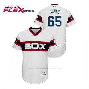 Camiseta Beisbol Hombre Chicago White Sox Nate Jones 150th Aniversario Patch Flex Base Blanco
