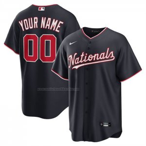 Camiseta Beisbol Hombre Washington Nationals Alterno Replica Personalizada Azul