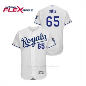 Camiseta Beisbol Hombre Kansas City Royals Jakob Junis 150th Aniversario Patch Flex Base Blanco