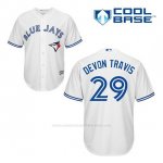 Camiseta Beisbol Hombre Toronto Blue Jays Devon Travis 29 Blanco 1ª Cool Base