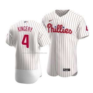Camiseta Beisbol Hombre Philadelphia Phillies Scott Kingery Autentico Primera Blanco
