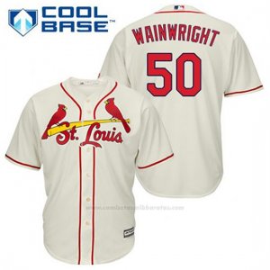 Camiseta Beisbol Hombre St. Louis Cardinals Adam Wainwright 50 Crema Alterno Cool Base