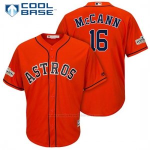 Camiseta Beisbol Hombre Houston Astros 2017 Postemporada Brian Mccann Naranja Cool Base