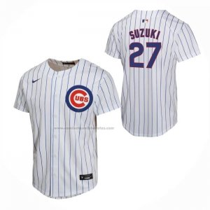 Camiseta Beisbol Nino Chicago Cubs Seiya Suzuki Primera Game Blanco