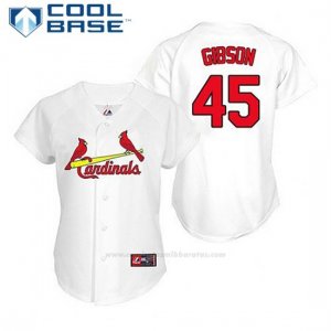 Camiseta Beisbol Hombre St. Louis Cardinals Bob Gibson 45 Blanco 1ª Cool Base