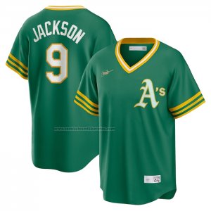 Camiseta Beisbol Hombre Oakland Athletics Reggie Jackson Road Cooperstown Collection Verde