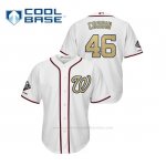 Camiseta Beisbol Hombre Washington Nationals Patrick Corbin 2019 Gold Program Cool Base Blanco