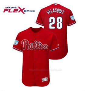 Camiseta Beisbol Hombre Philadelphia Phillies Vince Velasquez 2019 Entrenamiento de Primavera Flex Base Rojo