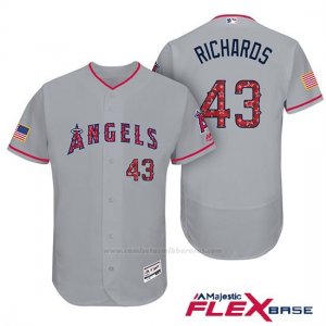 Camiseta Beisbol Hombre Los Angeles Angels 2017 Estrellas y Rayas Garrett Richards Gris Flex Base