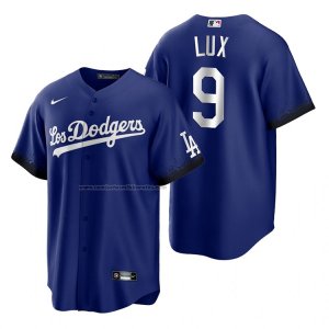 Camiseta Beisbol Hombre Los Angeles Dodgers Gavin Lux 2021 City Connect Replica Azul