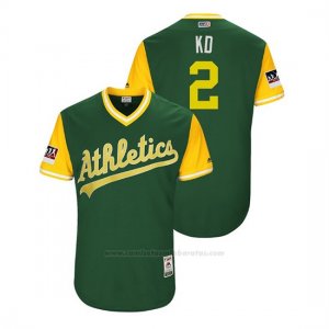 Camiseta Beisbol Hombre Oakland Athletics Khris Davis 2018 Llws Players Weekend Kd Green