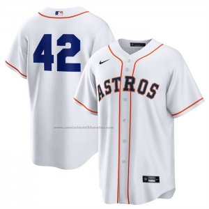 Camiseta Beisbol Hombre Houston Astros 2025 Jackie Robinson Day Primera Replica Blanco