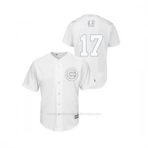 Camiseta Beisbol Hombre Chicago Cubs Kris Bryant 2019 Players Weekend Kb Replica Blanco