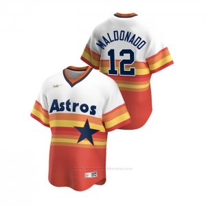 Camiseta Beisbol Hombre Houston Astros Martin Maldonado Cooperstown Collection Primera Blanco Naranja