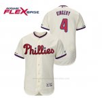 Camiseta Beisbol Hombre Philadelphia Phillies Scott Kingery 150th Aniversario Patch Flex Base Crema
