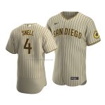 Camiseta Beisbol Hombre San Diego Padres Blake Snell 4 Sand Autentico Alterno Marron