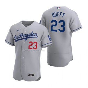 Camiseta Beisbol Hombre Los Angeles Dodgers Danny Duffy Autentico Road Gris