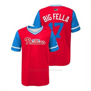 Camiseta Beisbol Nino Philadelphia Phillies Rhys Hoskins 2018 Llws Players Weekend Big Fella Scarlet