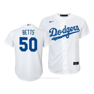 Camiseta Beisbol Nino Los Angeles Dodgers Mookie Betts Replica Primera 2020 Blanco