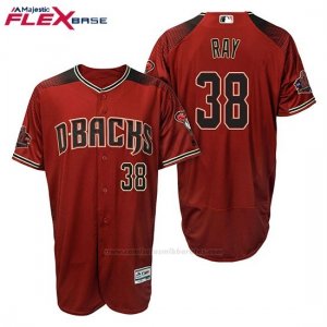 Camiseta Beisbol Hombre Arizona Diamondbacks 38 Robbie Ray Rojo Negro Alterno 20 Aniversario Flex Base