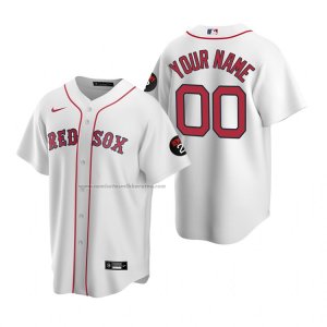 Camiseta Beisbol Hombre Boston Red Sox Personalizada Primera Blanco