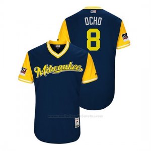 Camiseta Beisbol Hombre Milwaukee Brewers Ryan Braun 2018 Llws Players Weekend Ocho Azul