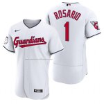 Camiseta Beisbol Hombre Cleveland Guardians Amed Rosario Autentico Primera Blanco