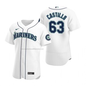 Camiseta Beisbol Hombre Seattle Mariners Diego Castillo Autentico Primera Blanco