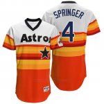 Camiseta Beisbol Hombre Houston Astros 4 George Springer Naranja Turn Back The Clock
