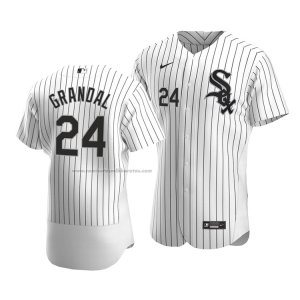 Camiseta Beisbol Hombre Chicago White Sox Yasmani Grandal Autentico Primera Blanco