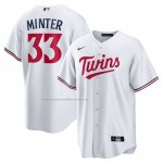 Camiseta Beisbol Hombre Minnesota Twins AJ Minter Primera Replica Blanco Camiseta Beisbol Hombre Minnesota Twins AJ Minter Primera Replica Blanco