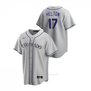 Camiseta Beisbol Hombre Colorado Rockies Todd Helton Replica Road Gris