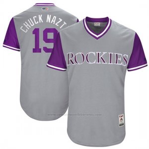 Camiseta Beisbol Hombre Colorado Rockies 2017 Little League World Series Charlie Negromon Gris