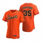 Camiseta Beisbol Hombre San Francisco Giants Brandon Crawford Autentico Alterno Naranja