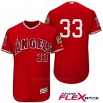 Camiseta Beisbol Hombre Los Angeles Angels C.j. Wilson 33 Scarlet 2017 Entrenamiento de Primavera Flex Base Jugador