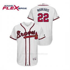 Camiseta Beisbol Hombre Atlanta Braves Nick Markakis 150th Aniversario Patch Flex Base Blanco