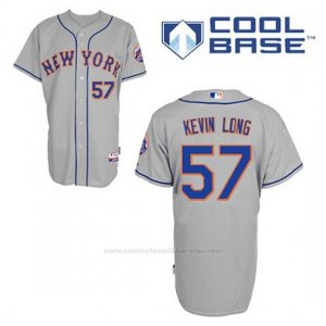 Camiseta Beisbol Hombre New York Mets Kevin Long 57 Gris Cool Base